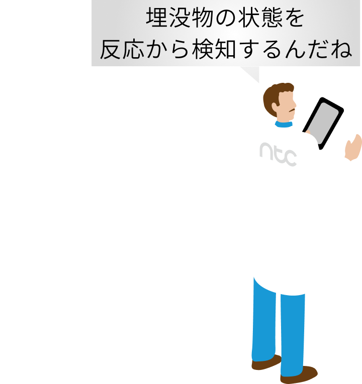 埋没物の状態を反応から検知するんだね
